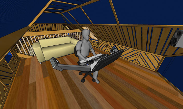 The space available for a recording studio