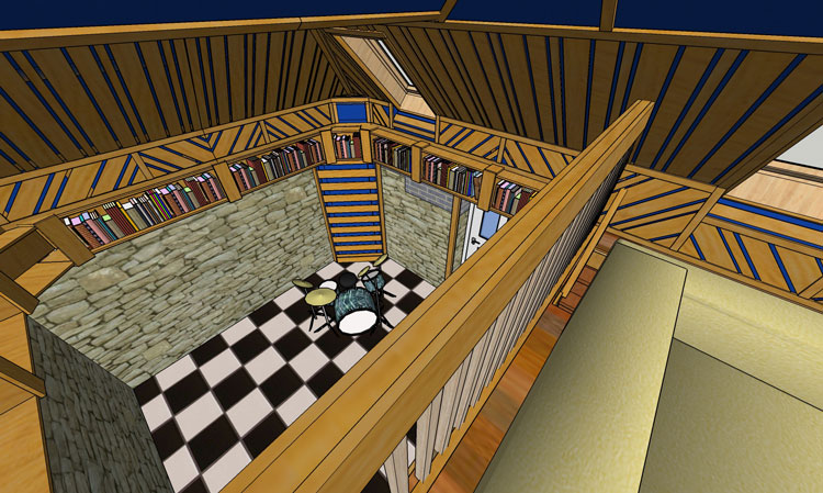 The space available for a recording studio